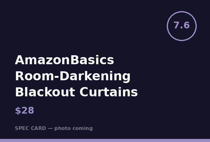 AmazonBasics Room-Darkening Blackout Curtains