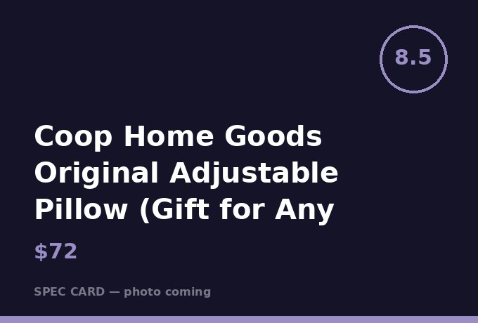 Coop Home Goods Original Adjustable Pillow (Gift for Any Sleeper)