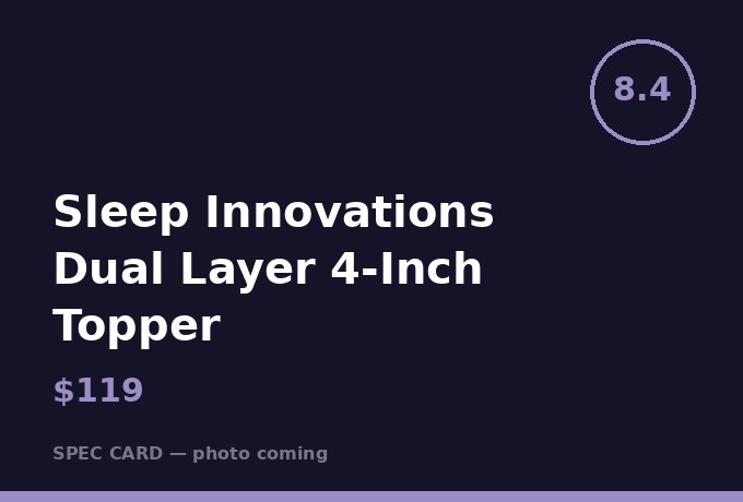 Sleep Innovations Dual Layer 4-Inch Topper